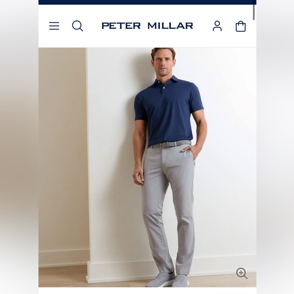 NWT PETER MILLAR Pants $198 Crown Crafted Surge Stretch Tailored Fit Pale Grey